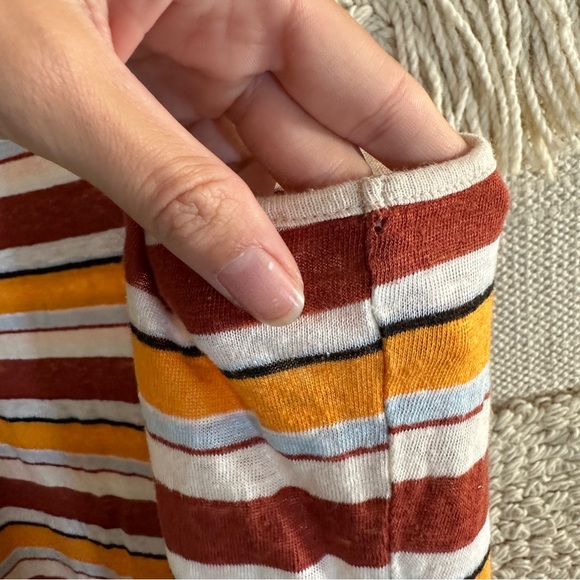 FRAME sunrise multi striped linen tank top S - Picture 4 of 10